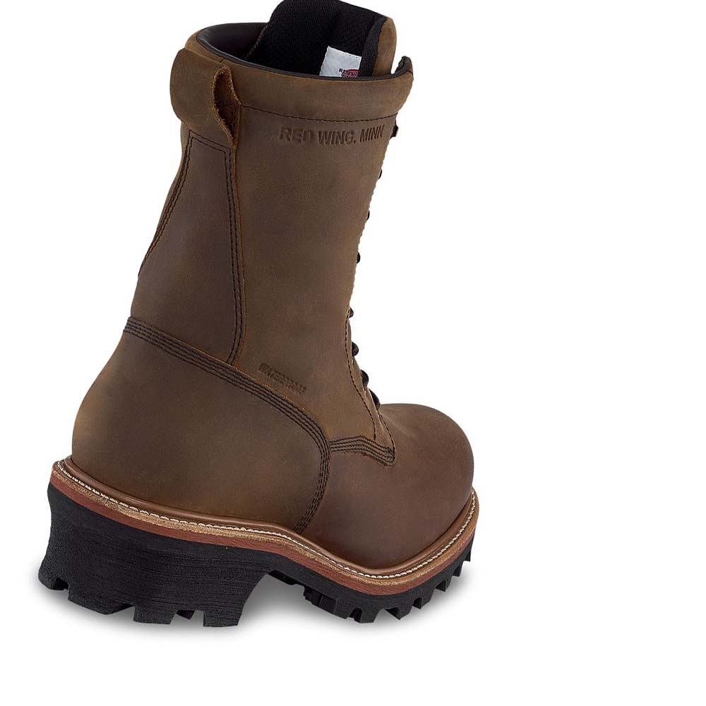 Red Wing LoggerMax 9-inch Insulated, Safety Toe Logger Men's Waterproof Boots Brown | ZA 391SGL